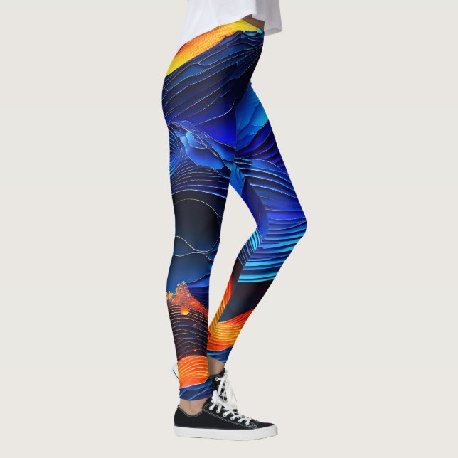 Ocean Lava "Aquaflame" Leggings (Right)