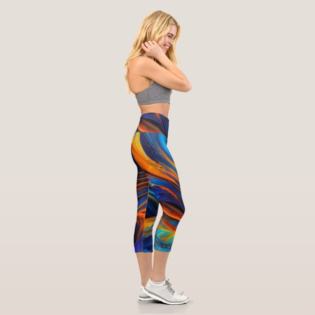 Ocean Lava "Astralswirl" Capri Leggings (Right)