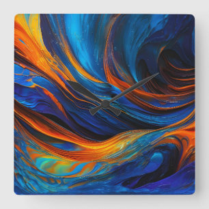 Ocean Lava "Astralswirl" Square Wall Clock