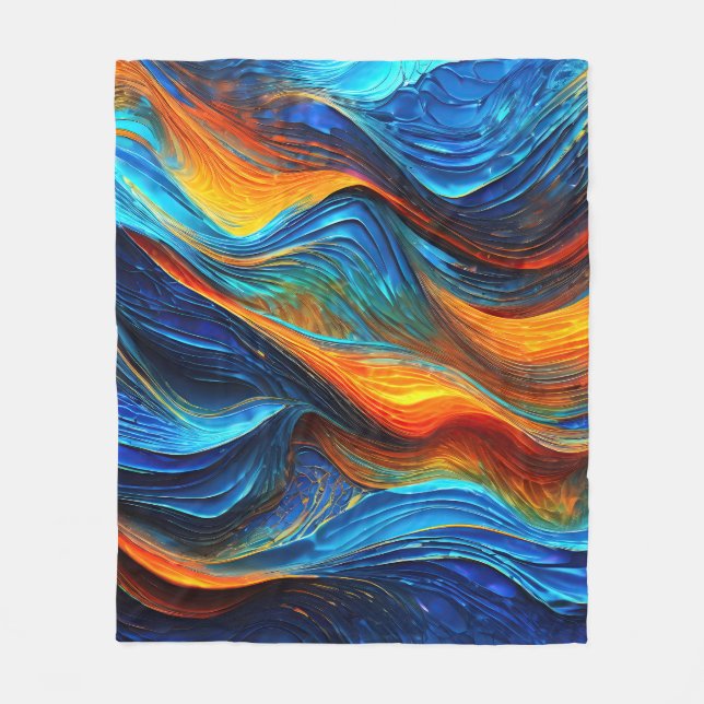 Ocean Lava "Pyroquatic" Fleece Blanket (Front)