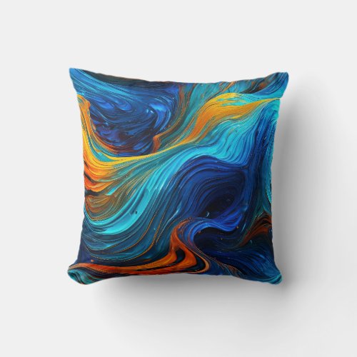 Ocean Lava Tempestial  Throw Pillow