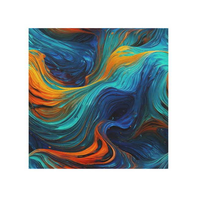 Ocean Lava "Tempestial"  Wood Wall Art (Front)