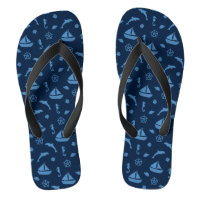 ocean life adult flip flops