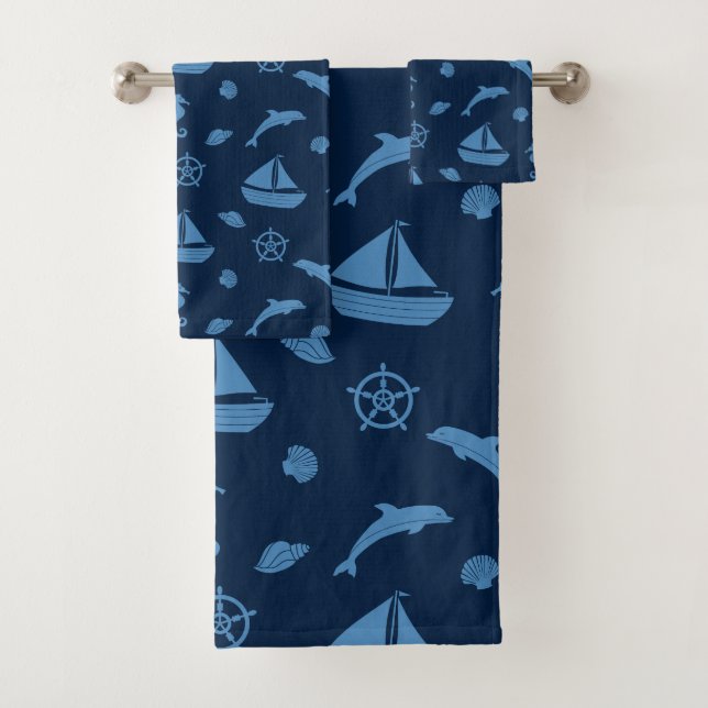 ocean life bath towel set (Insitu)