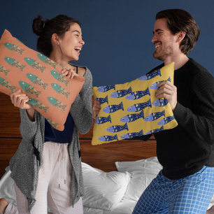Ocean life, beach house, fish lover accent pillow