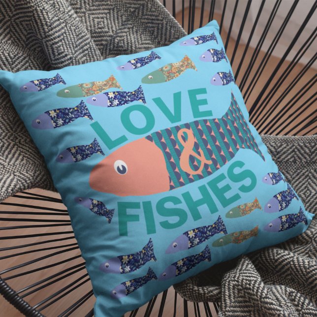Ocean life, beach house, fish lover throw pillow (Creator Uploaded)