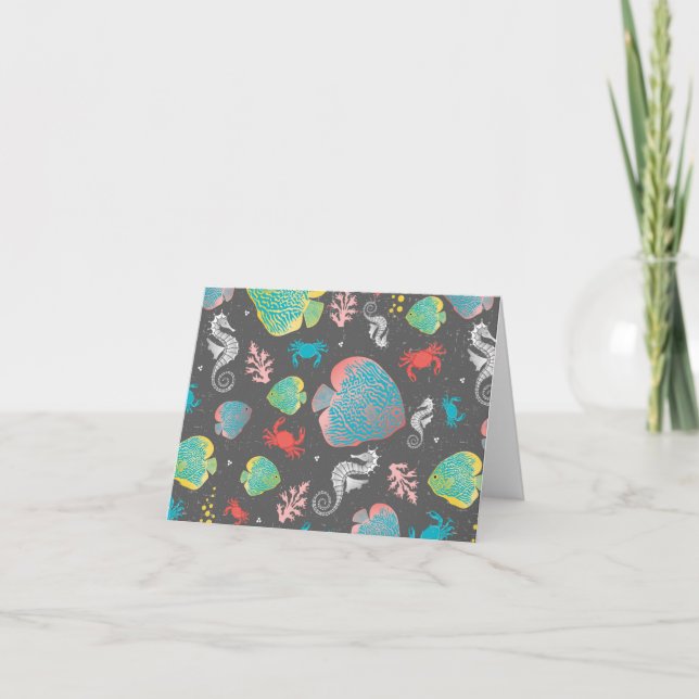 Ocean Life Blank Note Card (Front)