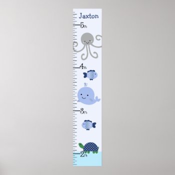 Ocean Life Blue Whale Growth Chart Keep At 8x44! by Personalizedbydiane at Zazzle