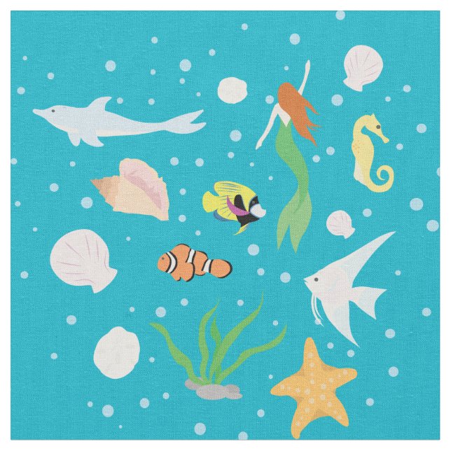 Ocean Life Fabric (Close Up)