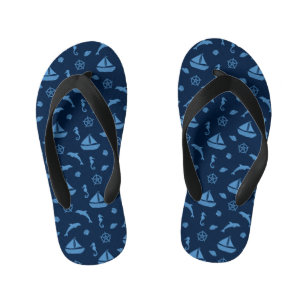 ocean life kids flip flops