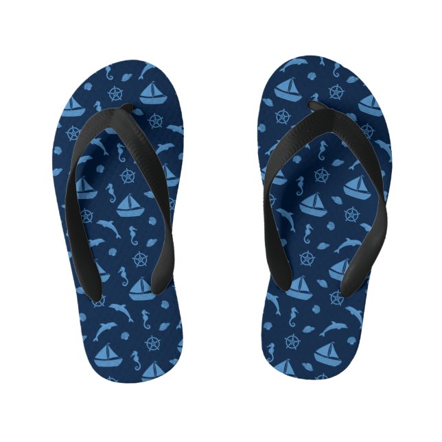 ocean life kids flip flops (Footbed)