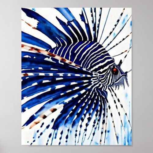 Ocean life lionfish poster