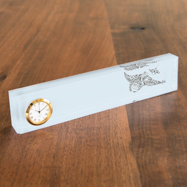 OCEAN LIFE manta-rays Desk Name Plate (Side)