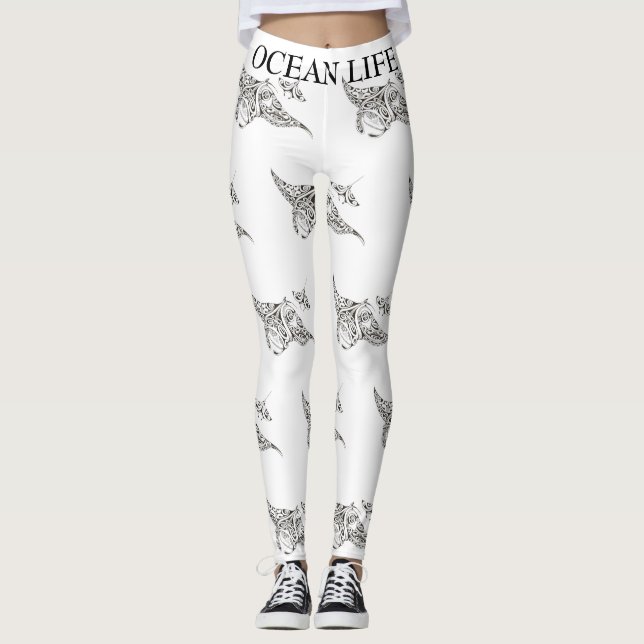 OCEAN LIFE manta-rays Leggings (Front)