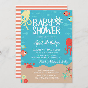 Ocean Life Nautical Baby Shower Invitation