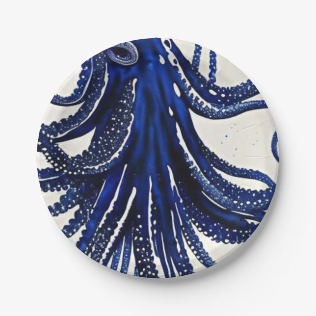 Ocean life octopus paper plates (Front)
