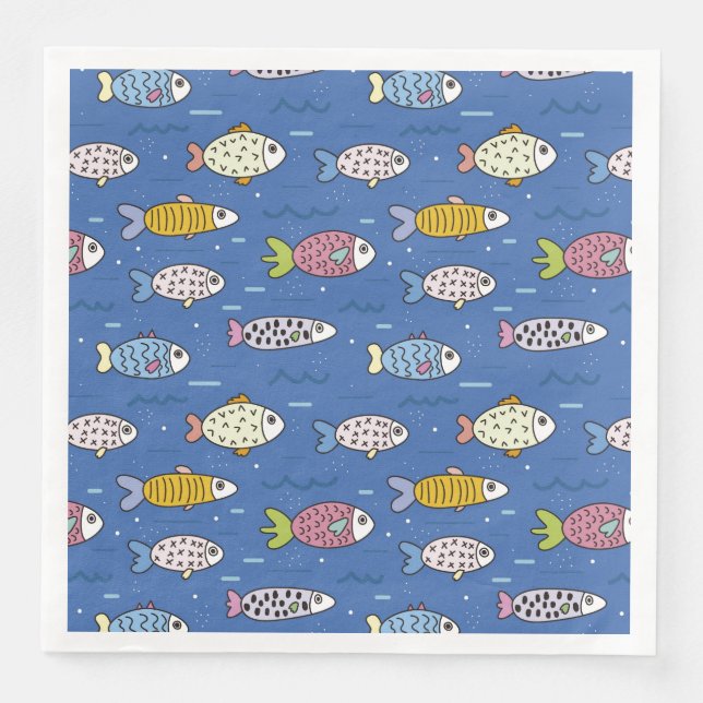ocean life paper napkins  (Front)