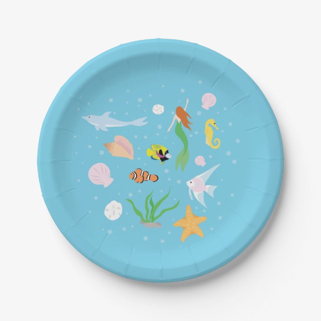 Ocean Life Paper Plates (Front)