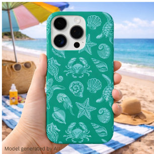 Ocean Life Pattern - Sea Aesthetic iPhone 16 Pro Case
