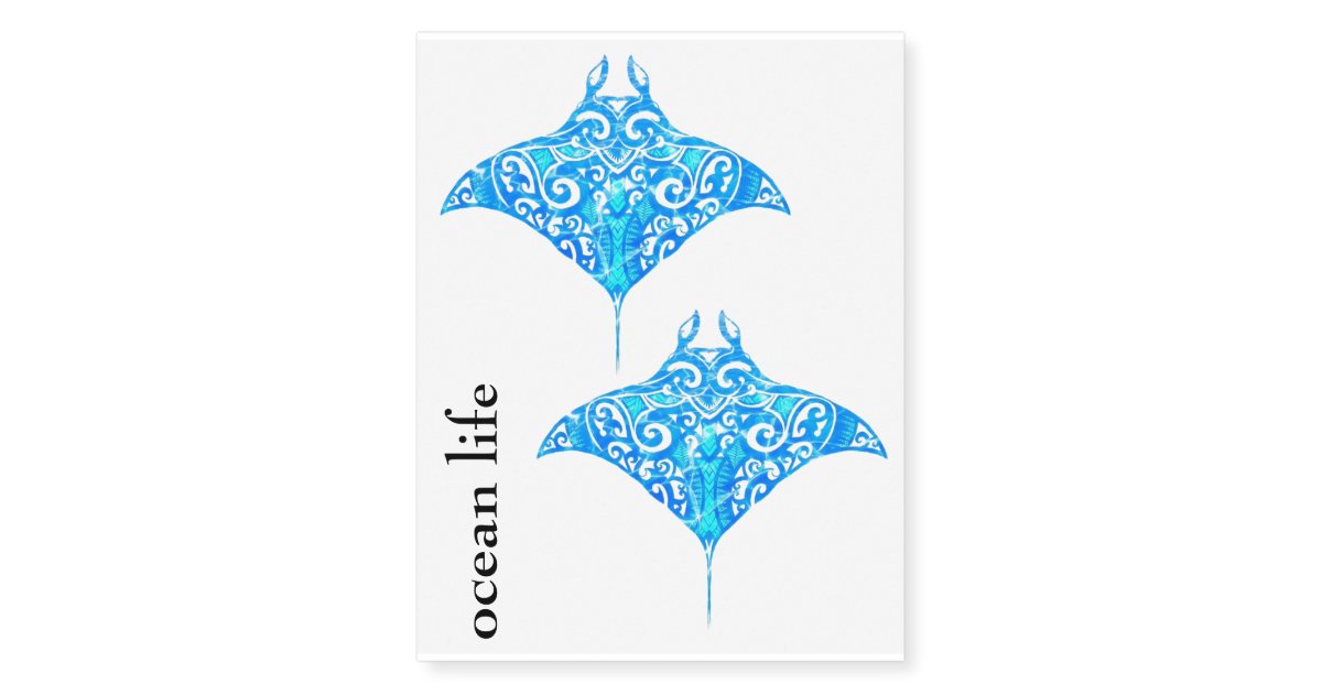 ocean life stingray temporary tattoo Zazzle