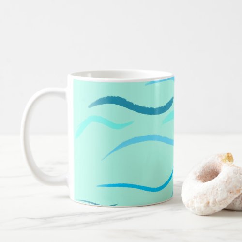 Ocean light blue waves coffee mug