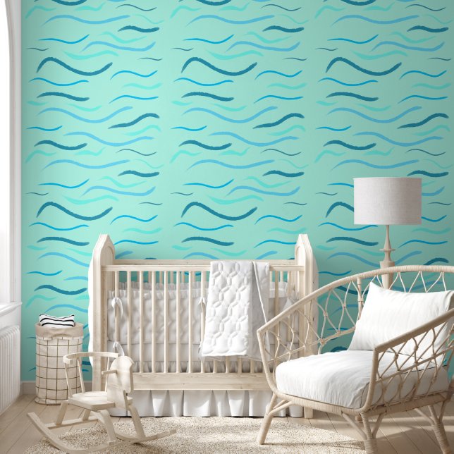 Ocean light blue waves wallpaper  (Kids)