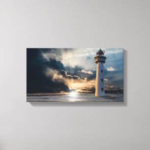 Ocean Lighthouse Daybreak Canvas Print