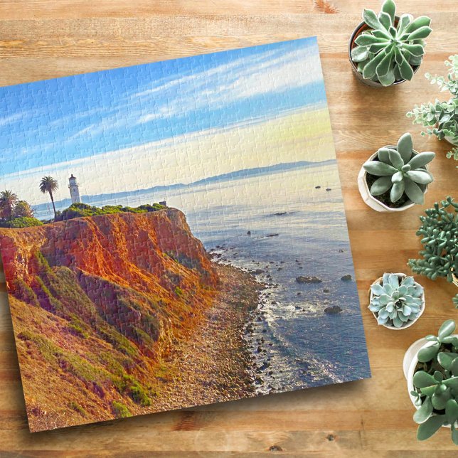 Ocean Lighthouse on California Rocky Cliff Photo Jigsaw Puzzle (Creator Uploaded)
