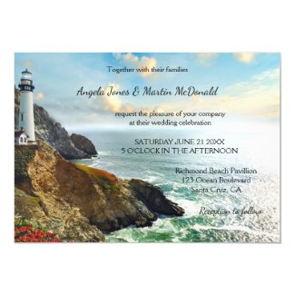 Ocean Lighthouse Wedding Invitation