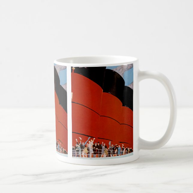 Ocean Liner Bon Voyage Coffee Mug (Right)