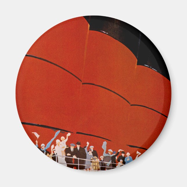 Ocean Liner Bon Voyage Magnet (Front)