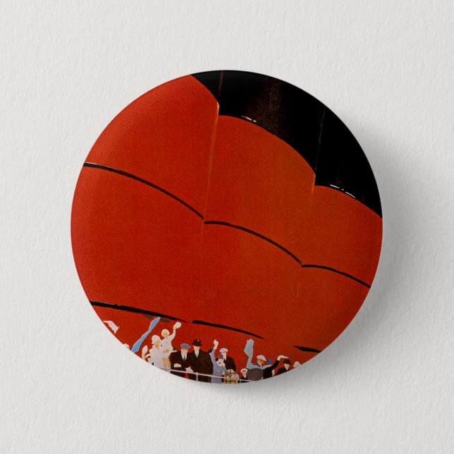 Ocean Liner Bon Voyage Pinback Button (Front)