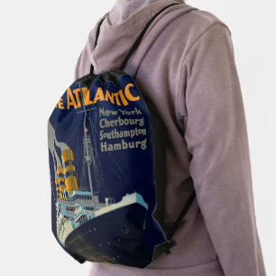 OCEAN LINER EUROPE AMERICA DRAWSTRING BAG