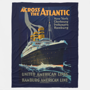 OCEAN LINER EUROPE AMERICA FLEECE BLANKET