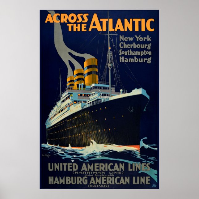 OCEAN LINER EUROPE AMERICA POSTER (Front)