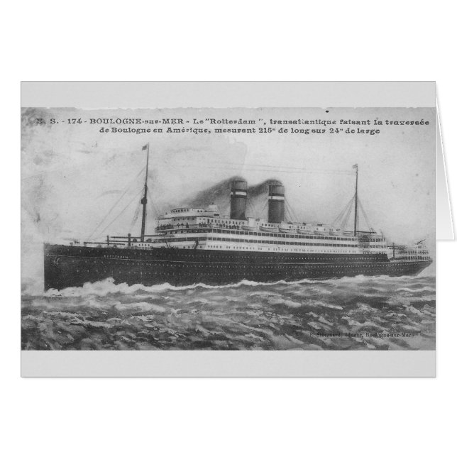 Ocean liner Rotterdam 1910 Cards (Front Horizontal)