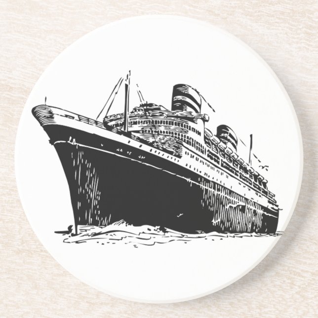 Ocean Liner Sandstone Coaster (Front)