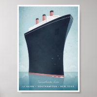 Ocean Liner Vintage Travel Poster