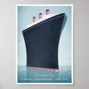 Ocean Liner Vintage Travel Poster by VintagePosterCompany at Zazzle