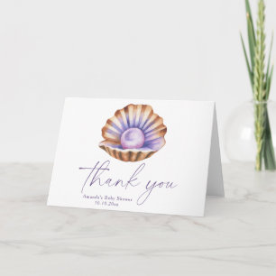 Ocean Little Pearl Baby Shower Thank you Card