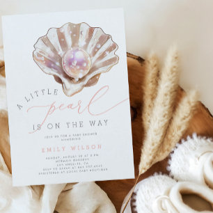 Ocean Little Pearl Under The Sea Baby Shower Invitation