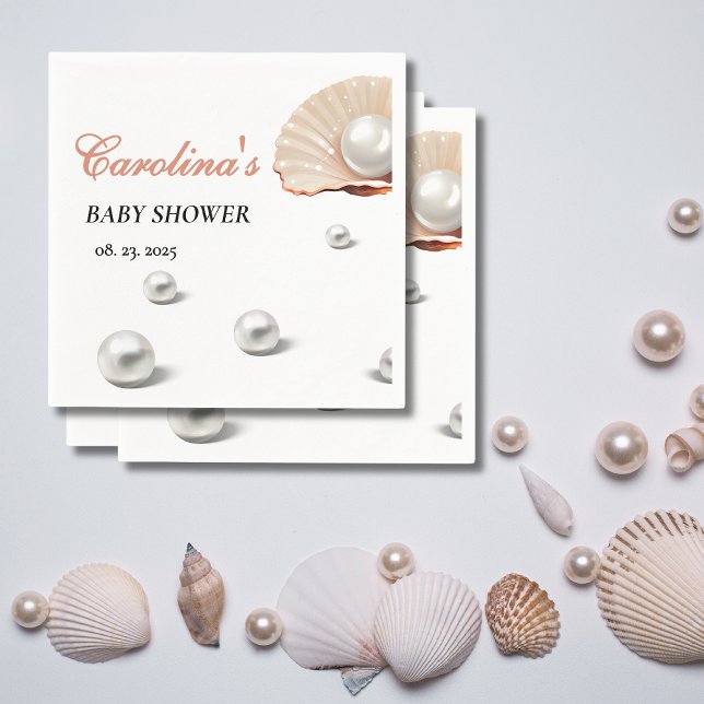 ocean little pearl under the sea baby shower napkins (Creator Uploaded)