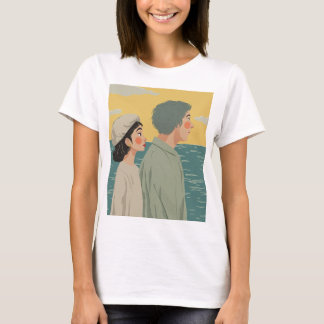 Ocean Love: A Dreamy Couple’s View T-Shirt