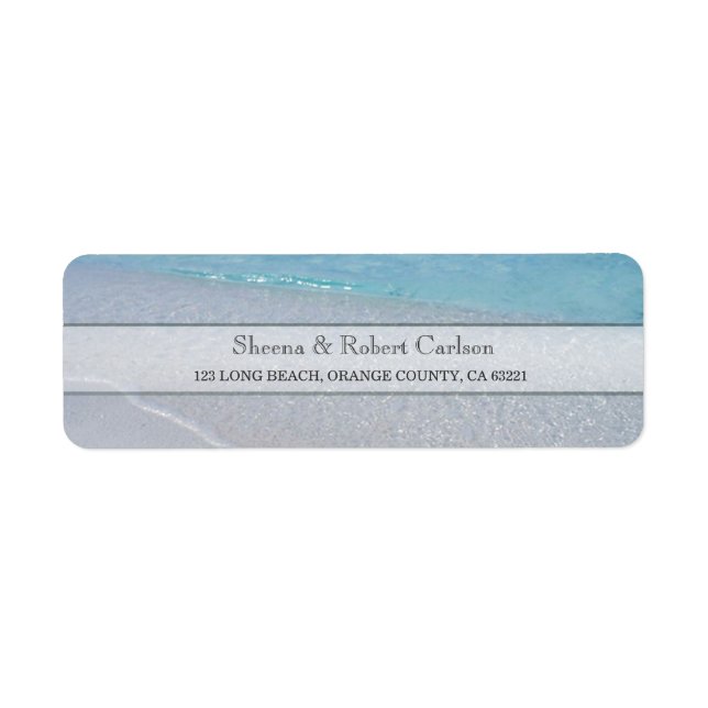 Ocean Love | Beach Wedding Address or Business Label (Front)