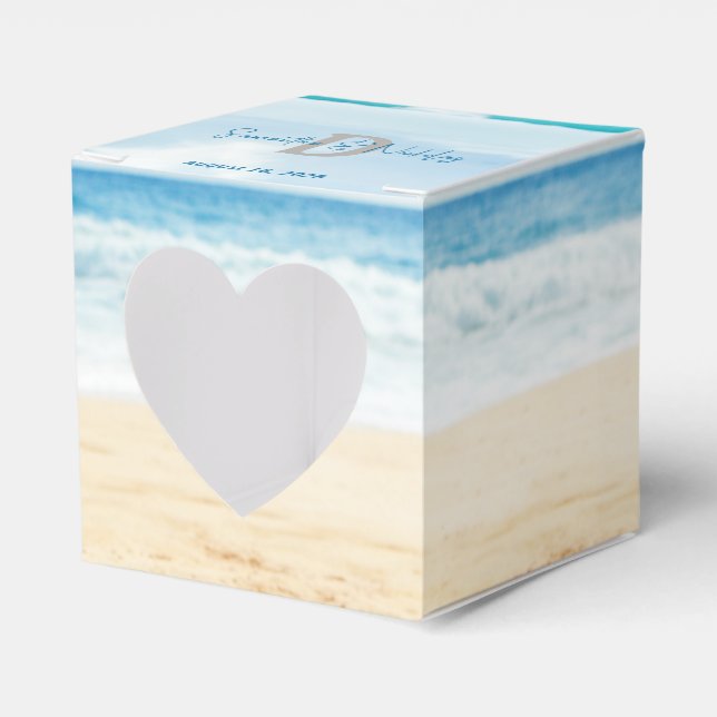 Ocean Love Beach Wedding  Favor Boxes (Front Side)
