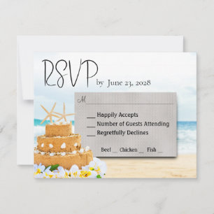 Ocean Love Beach Wedding RSVP Card