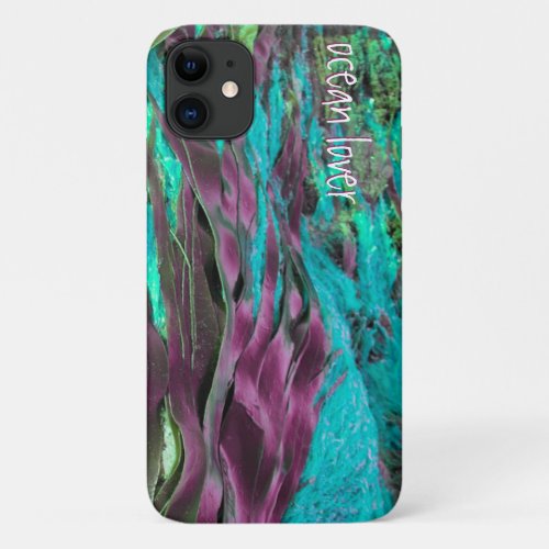 Ocean Love Turquoise Maroon Sea Weed iPhone 11 Case