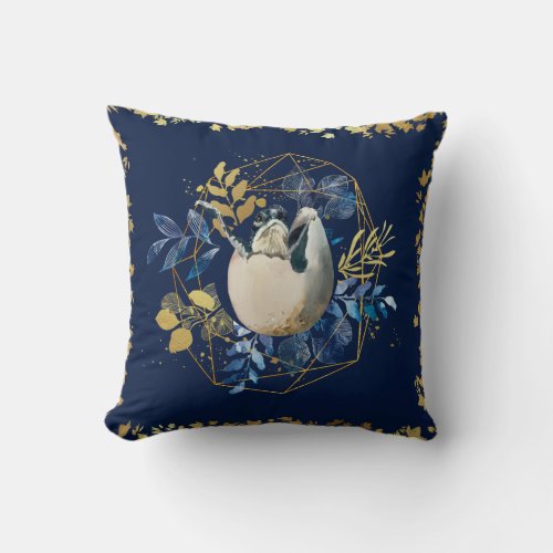 Ocean lovers Baby turtle escape watercolor Throw Pillow