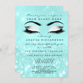 Ocean Makeup White Glitter 16th Bridal Shower Invitation (Front/Back)