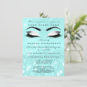 Ocean Makeup White Glitter 16th Bridal Shower Invitation (Standing Front)